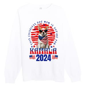 Funny This Childless Dog Mom Is Voting Kamala Harris 2024 Premium Crewneck Sweatshirt