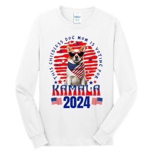 Funny This Childless Dog Mom Is Voting Kamala Harris 2024 Tall Long Sleeve T-Shirt