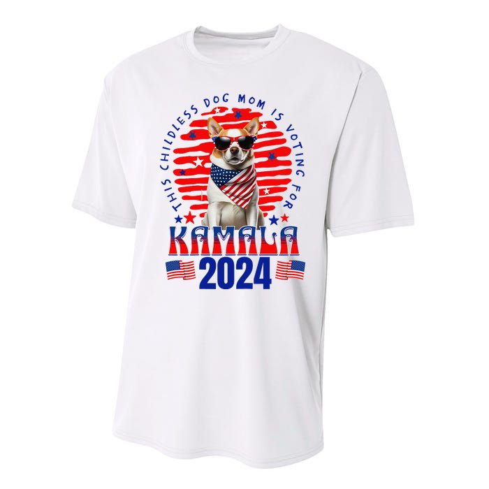 Funny This Childless Dog Mom Is Voting Kamala Harris 2024 Performance Sprint T-Shirt