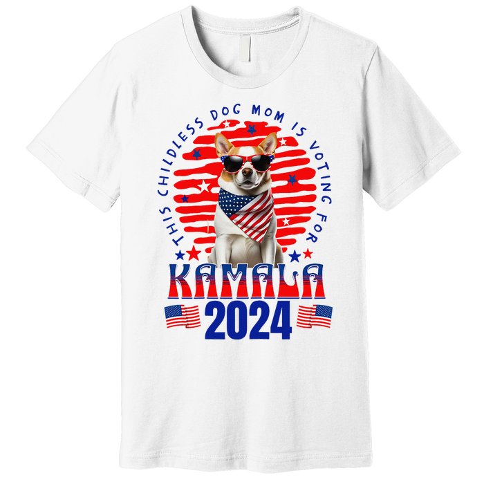 Funny This Childless Dog Mom Is Voting Kamala Harris 2024 Premium T-Shirt