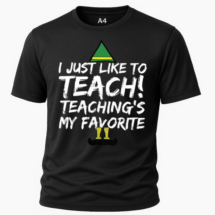 Funny Teacher Christmas Teaching Is My Favorite Cooling Performance Crew T-Shirt