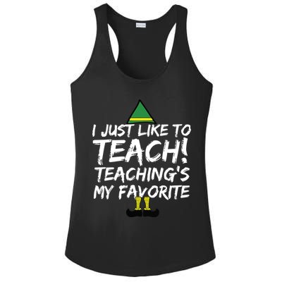 Funny Teacher Christmas Teaching Is My Favorite Ladies PosiCharge Competitor Racerback Tank