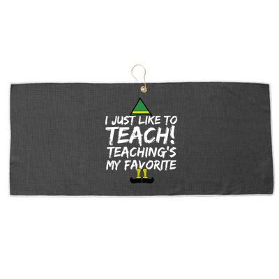 Funny Teacher Christmas Teaching Is My Favorite Large Microfiber Waffle Golf Towel