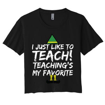 Funny Teacher Christmas Teaching Is My Favorite Crop Top