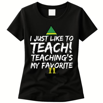 Funny Teacher Christmas Teaching Is My Favorite Womens T-Shirt