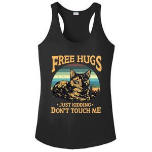 Free Tortoiseshell Cat Hugs Just Kidding Dont Touch Me Ladies PosiCharge Competitor Racerback Tank