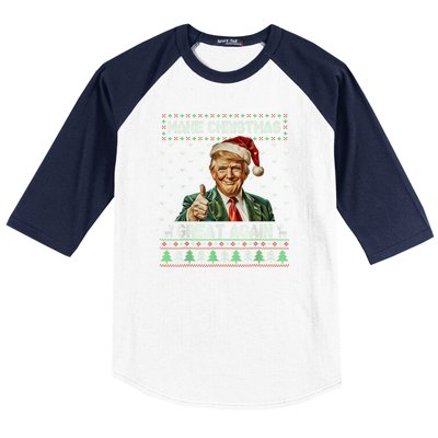 Funny Trump Christmas Make Christmas Great Again Baseball Sleeve Shirt