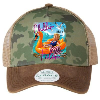 Funny Trump Chillin Like A Felon Legacy Tie Dye Trucker Hat