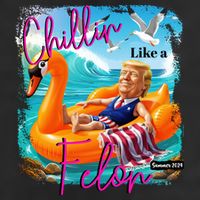 Funny Trump Chillin Like A Felon 7 Panel Mesh Trucker Snapback Hat