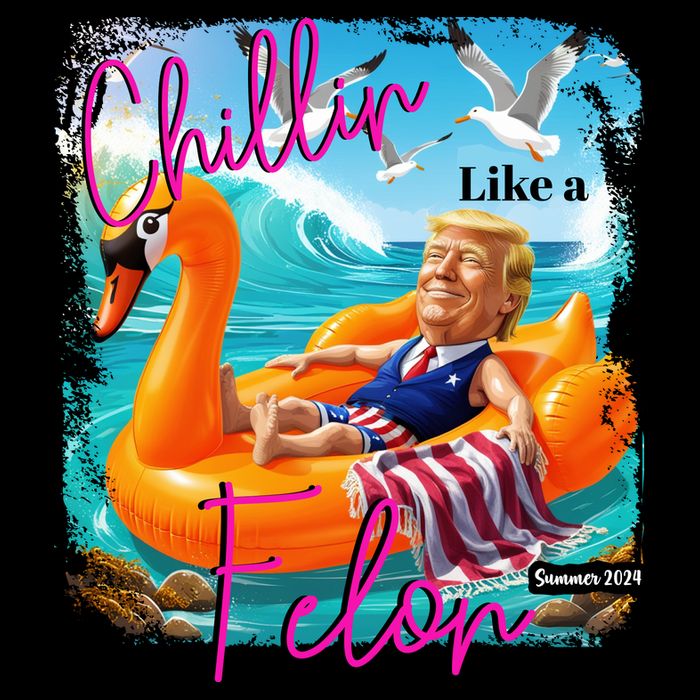 Funny Trump Chillin Like A Felon 7-Panel Snapback Hat