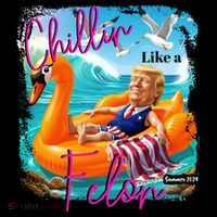 Funny Trump Chillin Like A Felon Pom Pom 12in Knit Beanie