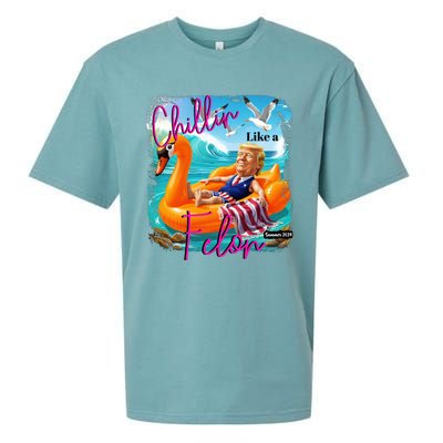 Funny Trump Chillin Like A Felon Sueded Cloud Jersey T-Shirt