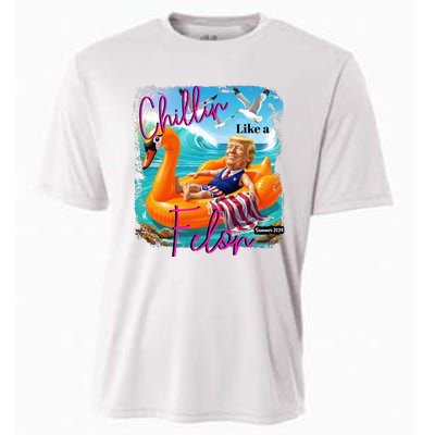 Funny Trump Chillin Like A Felon Cooling Performance Crew T-Shirt