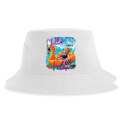 Funny Trump Chillin Like A Felon Sustainable Bucket Hat