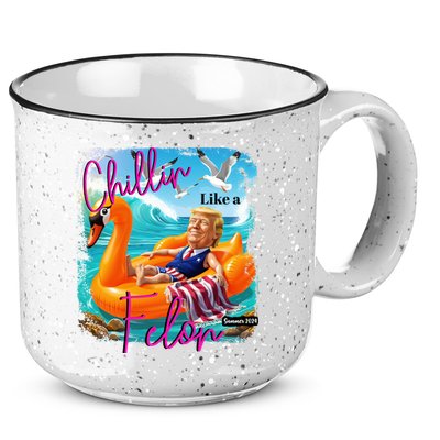 Funny Trump Chillin Like A Felon 15oz Campfire Ceramic Mug