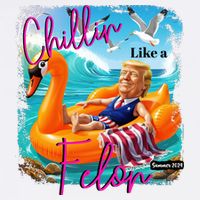 Funny Trump Chillin Like A Felon Flatbill Hat