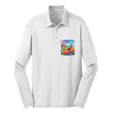 Funny Trump Chillin Like A Felon Silk Touch Performance Long Sleeve Polo