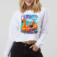 Funny Trump Chillin Like A Felon Cropped Pullover Crew
