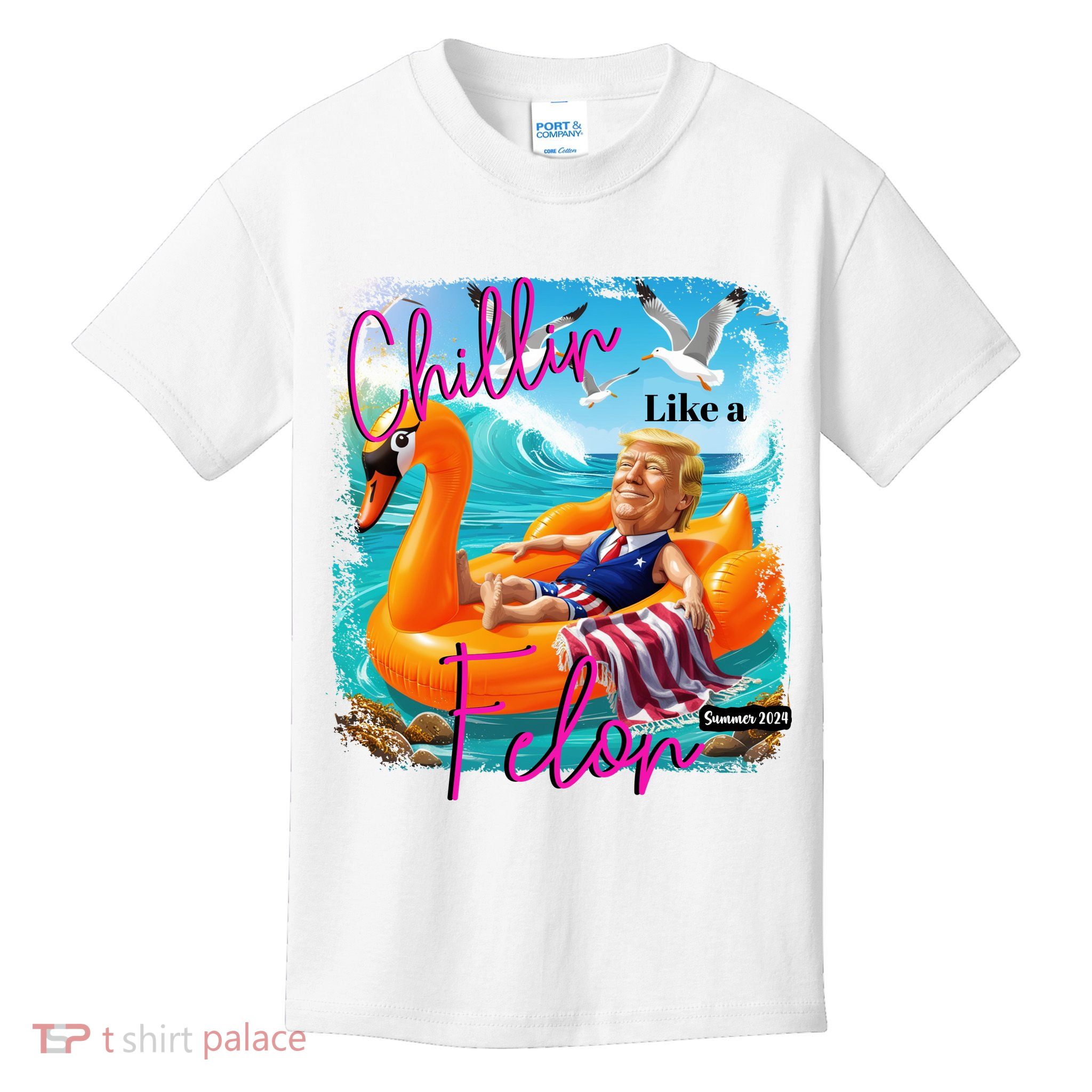 Funny Trump Chillin Like A Felon Kids T-Shirt