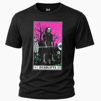 Funny Tarot Card Deadlifts Gym Workout Occult Reader Black Cooling Performance Crew T-Shirt