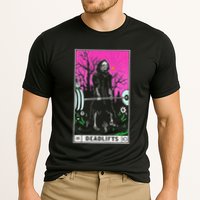 Funny Tarot Card Deadlifts Gym Workout Occult Reader Black Cooling Performance Crew T-Shirt