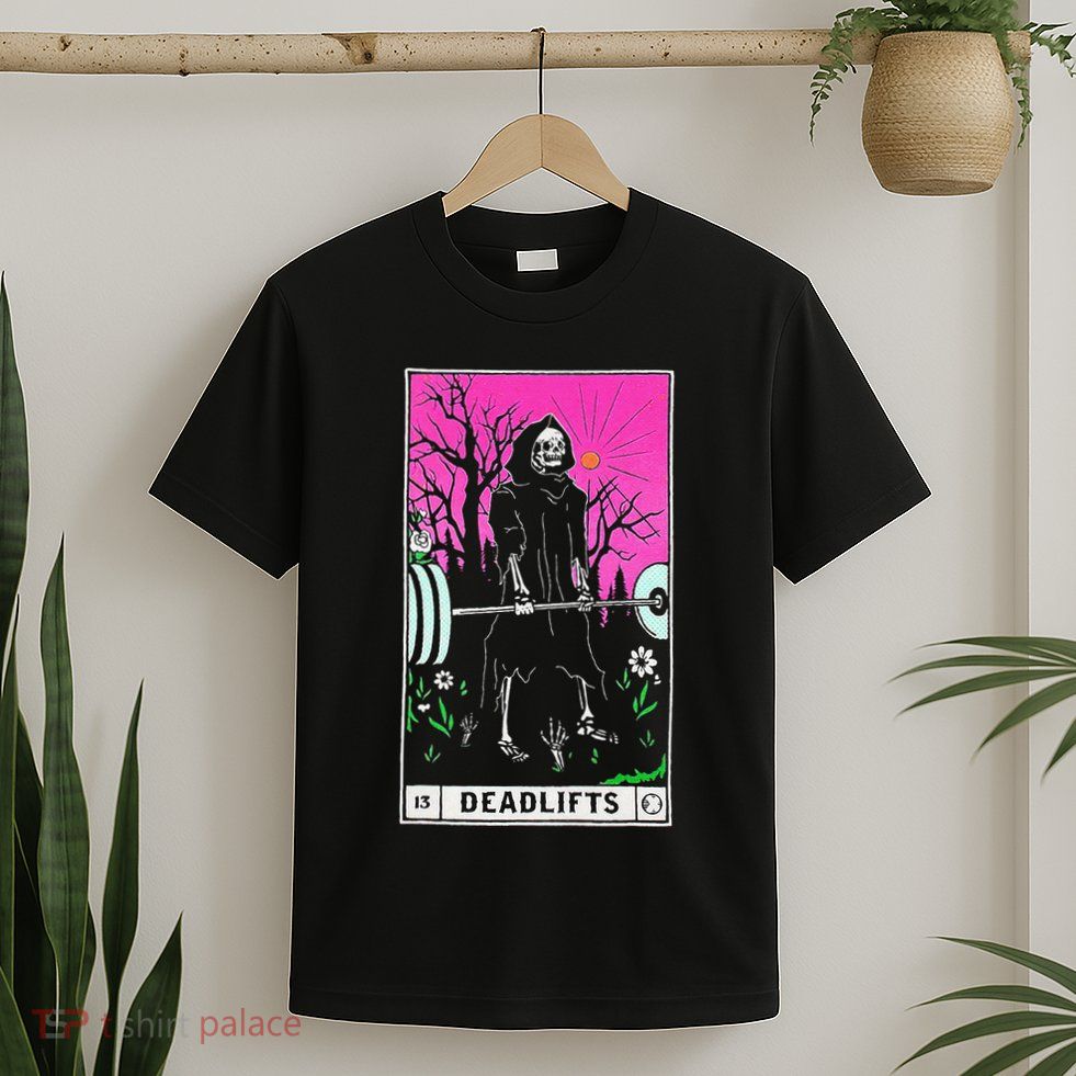Funny Tarot Card Deadlifts Gym Workout Occult Reader Black T-Shirt