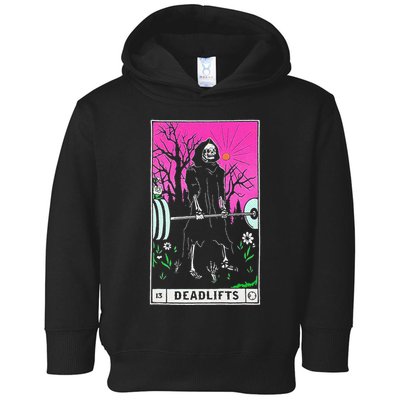 Funny Tarot Card Deadlifts Gym Workout Occult Reader Black Toddler Hoodie