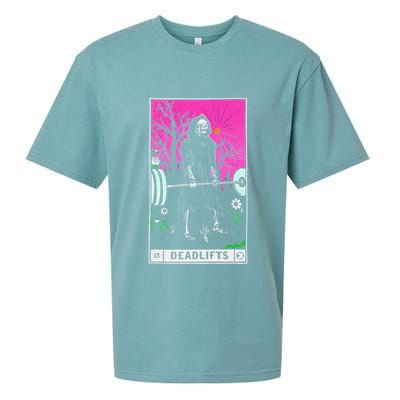 Funny Tarot Card Deadlifts Gym Workout Occult Reader Black Sueded Cloud Jersey T-Shirt