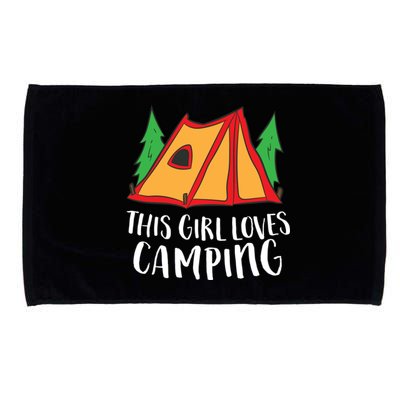 Funny Tent Camping This Loves Camping Funny Gift Microfiber Hand Towel