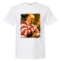 Funny Trump Christmas Sweater For Cat Lovers Xmas Pajamas Garment-Dyed Heavyweight T-Shirt