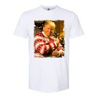 Funny Trump Christmas Sweater For Cat Lovers Xmas Pajamas Softstyle CVC T-Shirt