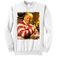 Funny Trump Christmas Sweater For Cat Lovers Xmas Pajamas Sweatshirt