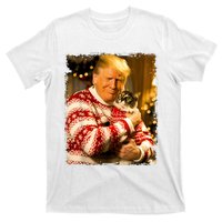 Funny Trump Christmas Sweater For Cat Lovers Xmas Pajamas T-Shirt