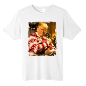 Funny Trump Christmas Sweater For Cat Lovers Xmas Pajamas Tall Fusion ChromaSoft Performance T-Shirt