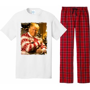 Funny Trump Christmas Sweater For Cat Lovers Xmas Pajamas Pajama Set