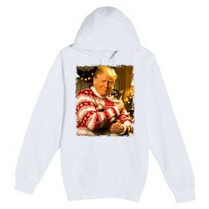 Funny Trump Christmas Sweater For Cat Lovers Xmas Pajamas Premium Pullover Hoodie