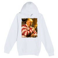 Funny Trump Christmas Sweater For Cat Lovers Xmas Pajamas Premium Pullover Hoodie