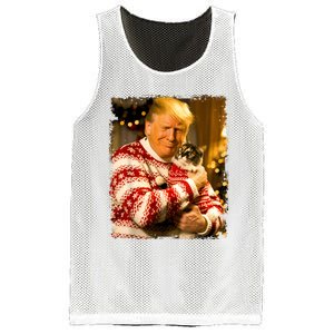 Funny Trump Christmas Sweater For Cat Lovers Xmas Pajamas Mesh Reversible Basketball Jersey Tank