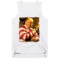 Funny Trump Christmas Sweater For Cat Lovers Xmas Pajamas Tank Top