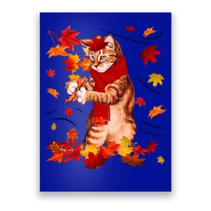 Funny Thanksgiving Cats Autumn Fall Cat Lovers Cat Mom Gift Poster