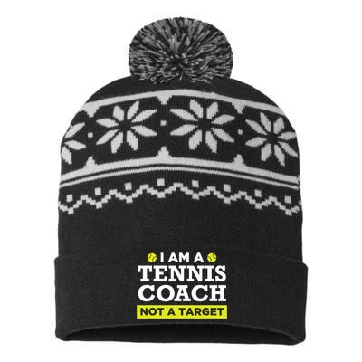 Funny Tennis Coach Gift Not A Target TShirt USA-Made Snowflake Beanie