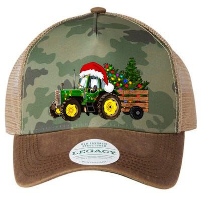 Farm Tractor Christmas Tree Lights Santa Legacy Tie Dye Trucker Hat