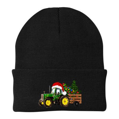 Farm Tractor Christmas Tree Lights Santa Beanie