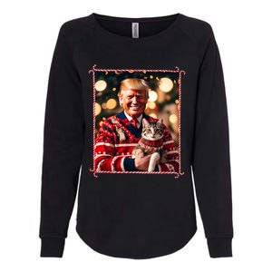 Funny Trump Christmas Sweater For Cat Lovers Womens California Wash Sweatshirt