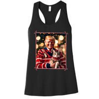 Funny Trump Christmas Sweater For Cat Lovers Women's Racerback Tank