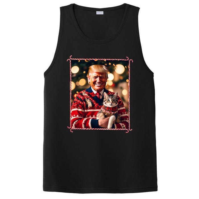 Funny Trump Christmas Sweater For Cat Lovers PosiCharge Competitor Tank