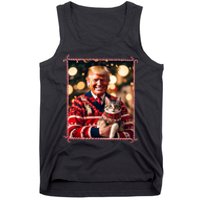 Funny Trump Christmas Sweater For Cat Lovers Tank Top