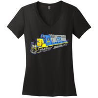 Freight Train CSX Engine Women's V-Neck T-Shirt