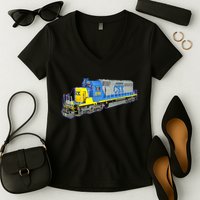 Freight Train CSX Engine Women's V-Neck T-Shirt