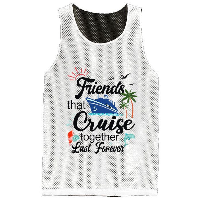 Friends That Cruise Together Last Forever Ship Crusing Mesh Reversible Basketball Jersey Tank